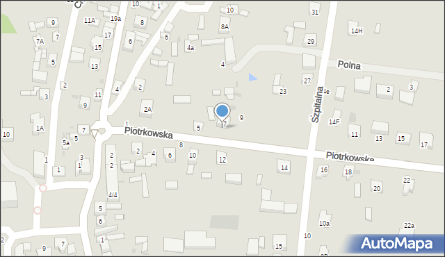 Osjaków, Piotrkowska, 7/2, mapa Osjaków