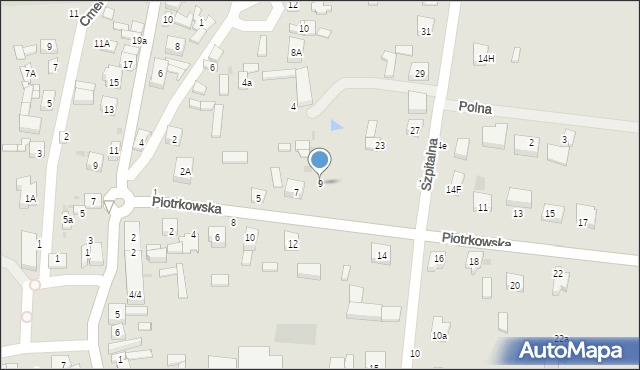 Osjaków, Piotrkowska, 9, mapa Osjaków