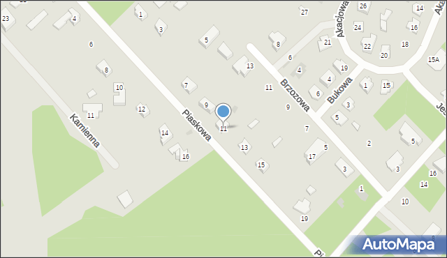 Ostrów Mazowiecka, Piaskowa, 11, mapa Ostrów Mazowiecka