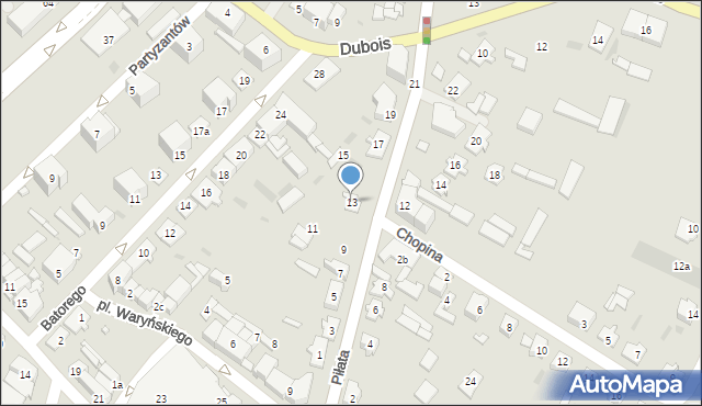 Ostrów Mazowiecka, Piłata Karola, płk., 13, mapa Ostrów Mazowiecka