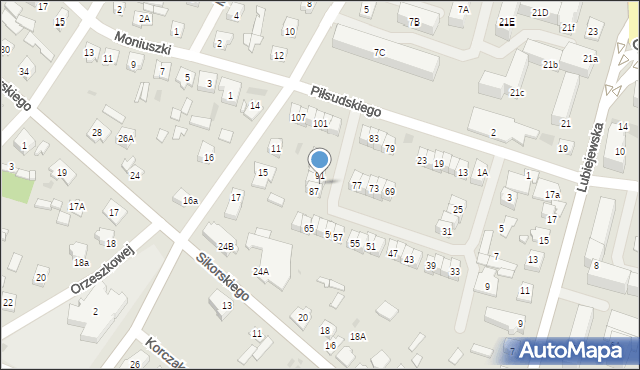 Ostrów Mazowiecka, Piłsudskiego Józefa, marsz., 89, mapa Ostrów Mazowiecka