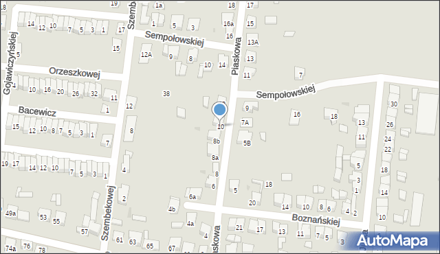 Ostrów Wielkopolski, Piaskowa, 10, mapa Ostrów Wielkopolski