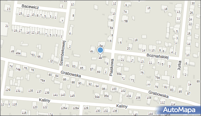 Ostrów Wielkopolski, Piaskowa, 4a, mapa Ostrów Wielkopolski