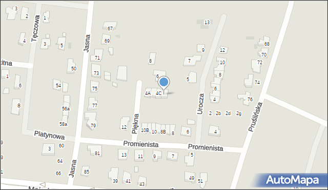 Ostrów Wielkopolski, Piękna, 4D, mapa Ostrów Wielkopolski