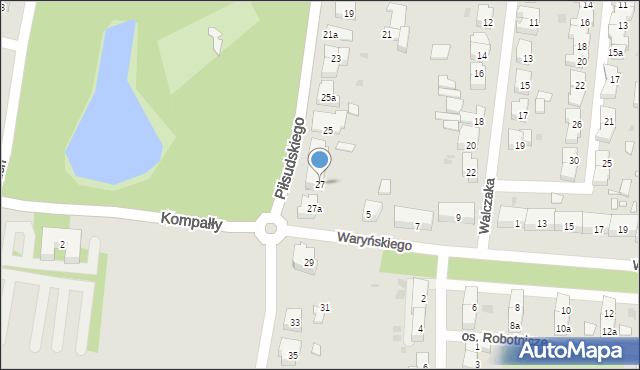 Ostrów Wielkopolski, Piłsudskiego Józefa, marsz., 27, mapa Ostrów Wielkopolski