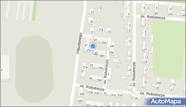 Ostrów Wielkopolski, Piłsudskiego Józefa, marsz., 49, mapa Ostrów Wielkopolski