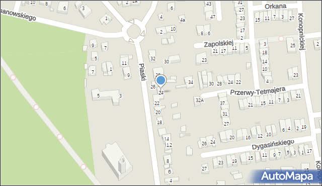 Ostrowiec Świętokrzyski, Piaski, 24, mapa Ostrowiec Świętokrzyski
