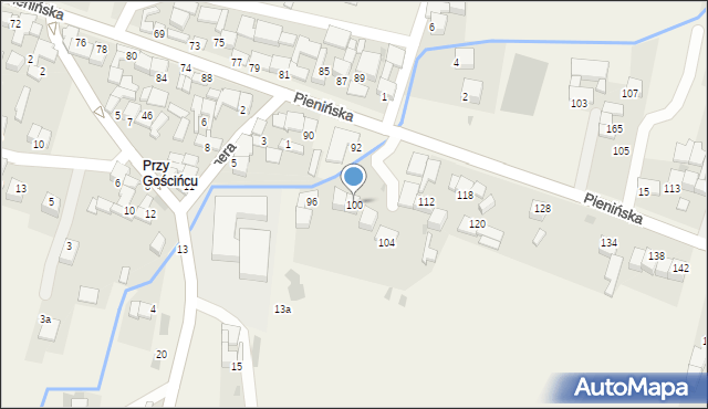 Ostrowsko, Pienińska, 100, mapa Ostrowsko