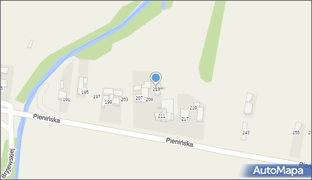 Ostrowsko, Pienińska, 213, mapa Ostrowsko