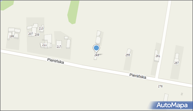 Ostrowsko, Pienińska, 243, mapa Ostrowsko