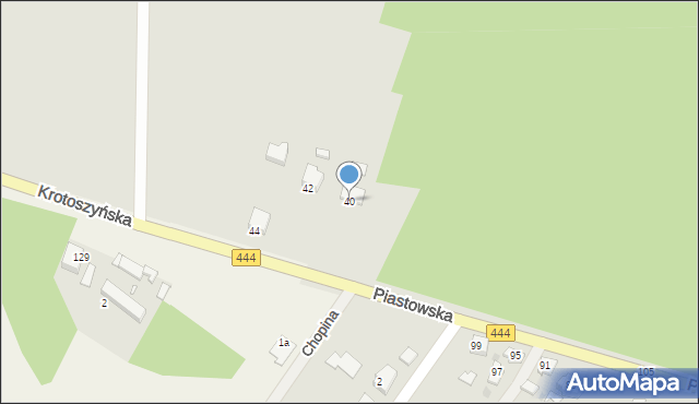 Ostrzeszów, Piastowska, 40, mapa Ostrzeszów