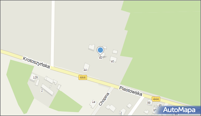 Ostrzeszów, Piastowska, 42, mapa Ostrzeszów