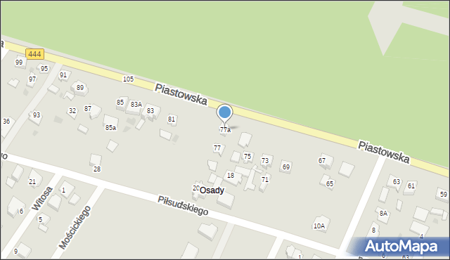Ostrzeszów, Piastowska, 77a, mapa Ostrzeszów