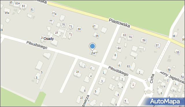 Ostrzeszów, Piłsudskiego Józefa, marsz., 10A, mapa Ostrzeszów