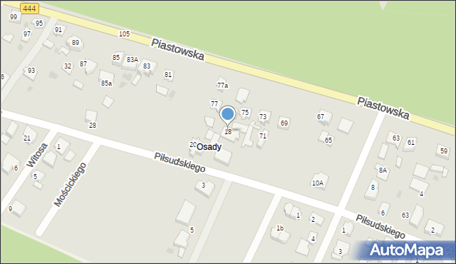 Ostrzeszów, Piłsudskiego Józefa, marsz., 18, mapa Ostrzeszów