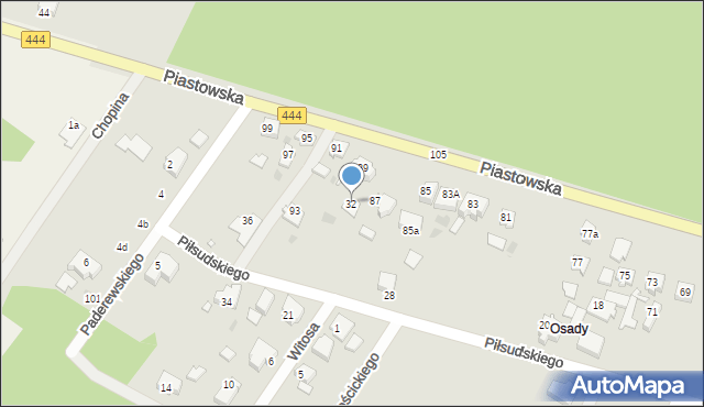 Ostrzeszów, Piłsudskiego Józefa, marsz., 32, mapa Ostrzeszów