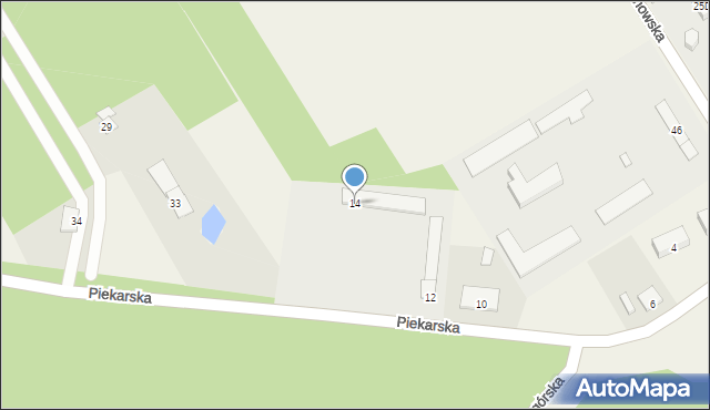 Osuchów, Piekarska, 14, mapa Osuchów