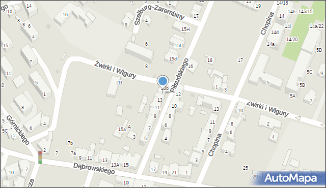 Oświęcim, Piłsudskiego Józefa, marsz., 13a, mapa Oświęcimia