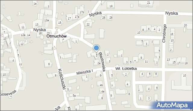 Otmuchów, Piastowska, 2, mapa Otmuchów