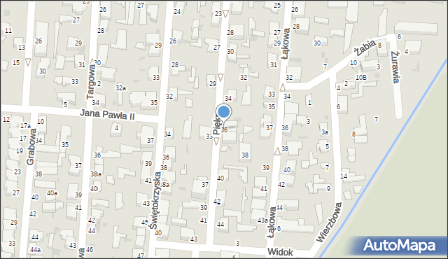 Pabianice, Piękna, 36, mapa Pabianic
