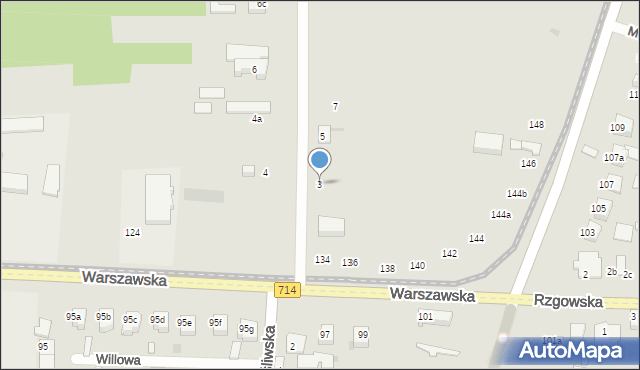 Pabianice, Pietrusińskiego Jana, 3, mapa Pabianic