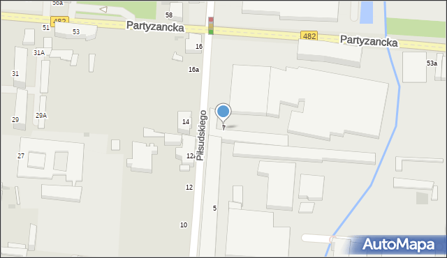 Pabianice, Piłsudskiego Józefa, marsz., 7, mapa Pabianic