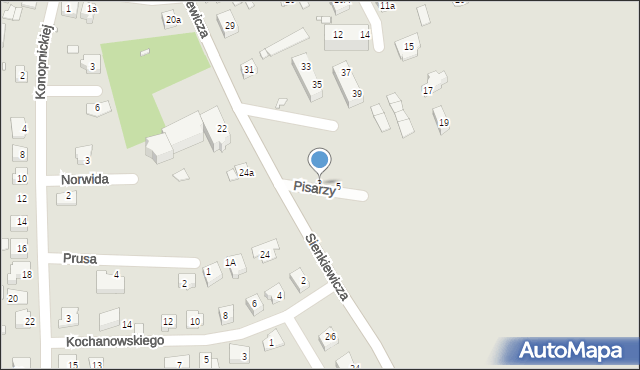 Paczków, Pisarzy, 3, mapa Paczków