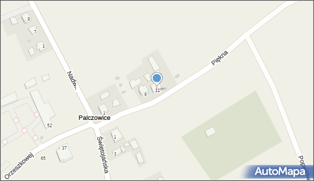 Palczowice, Piękna, 11, mapa Palczowice