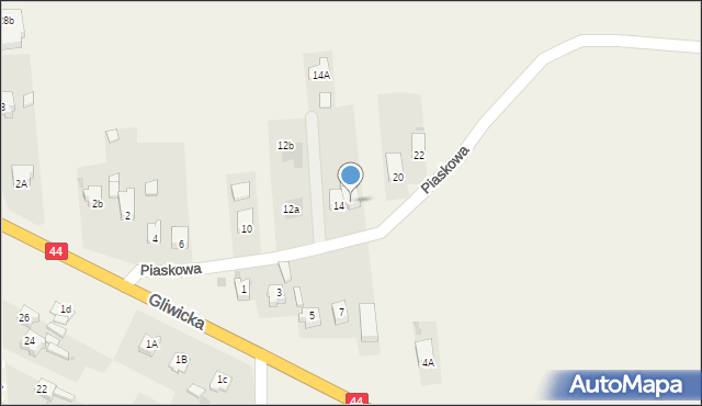 Paniówki, Piaskowa, 16, mapa Paniówki