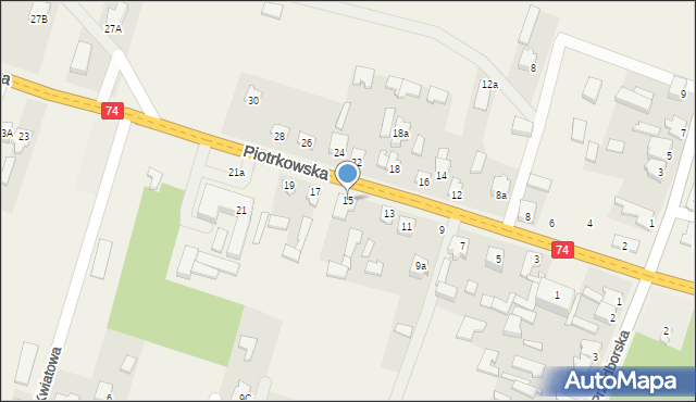 Paradyż, Piotrkowska, 15, mapa Paradyż