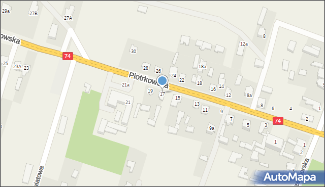 Paradyż, Piotrkowska, 17, mapa Paradyż