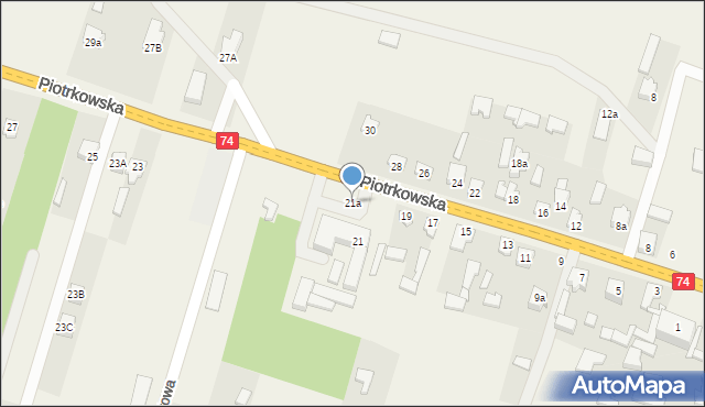 Paradyż, Piotrkowska, 21a, mapa Paradyż