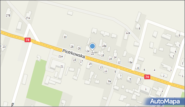 Paradyż, Piotrkowska, 22, mapa Paradyż