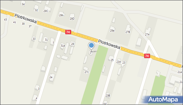 Paradyż, Piotrkowska, 27, mapa Paradyż