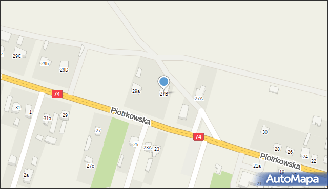 Paradyż, Piotrkowska, 27B, mapa Paradyż