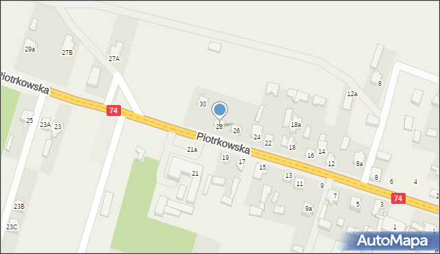 Paradyż, Piotrkowska, 28, mapa Paradyż