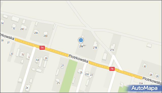 Paradyż, Piotrkowska, 29a, mapa Paradyż