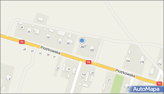 Paradyż, Piotrkowska, 29b, mapa Paradyż