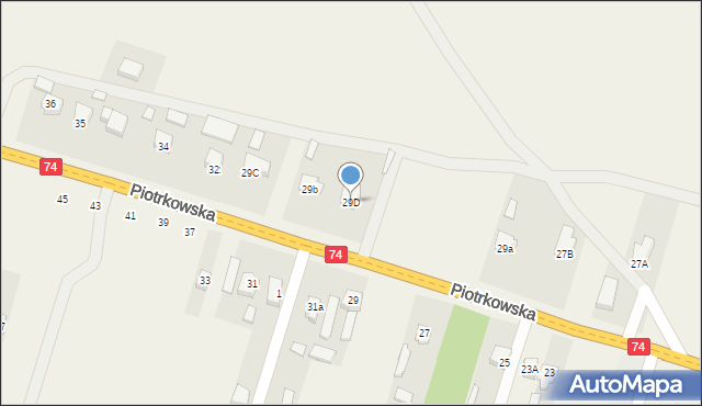 Paradyż, Piotrkowska, 29D, mapa Paradyż