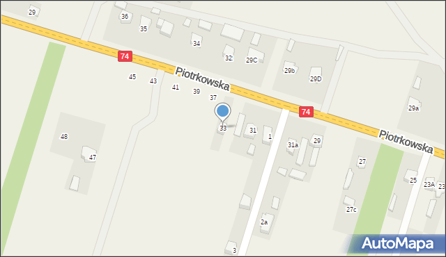 Paradyż, Piotrkowska, 33, mapa Paradyż