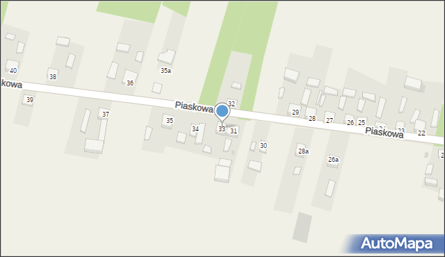 Parcice, Piaskowa, 33, mapa Parcice