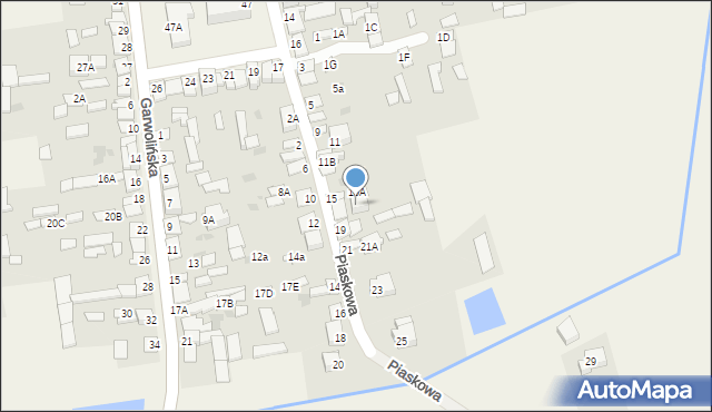 Parysów, Piaskowa, 17A, mapa Parysów