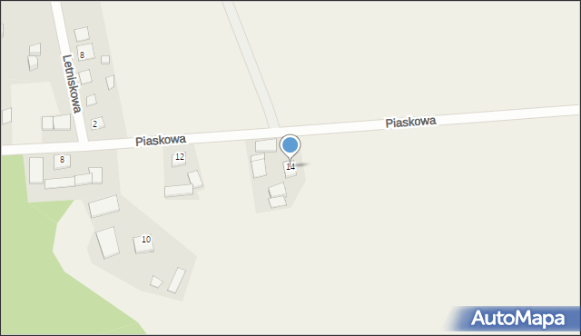 Pawełki, Piaskowa, 14, mapa Pawełki