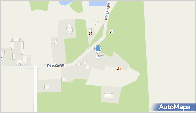 Pawłowice, Piaskowa, 18, mapa Pawłowice