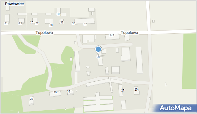 Pawłowice, Piaskowa, 31, mapa Pawłowice