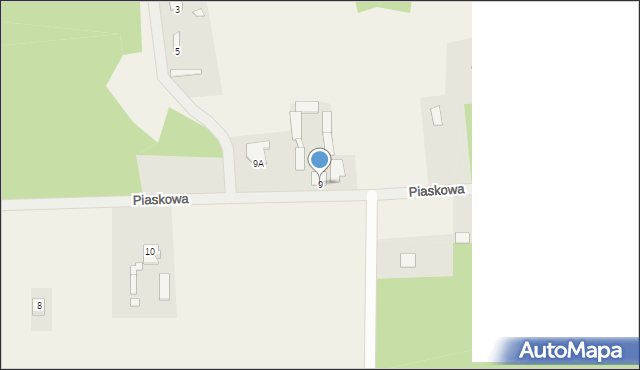 Pawłowice, Piaskowa, 9, mapa Pawłowice