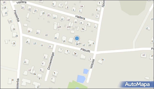 Pelplin, Piłsudskiego Józefa, marsz., 14, mapa Pelplin