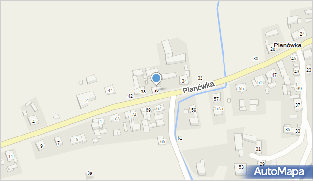 Pianówka, Pianówka, 36, mapa Pianówka