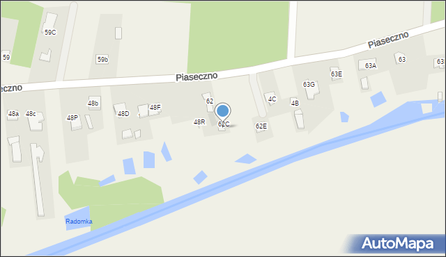 Piaseczno, Piaseczno, 62D, mapa Piaseczno