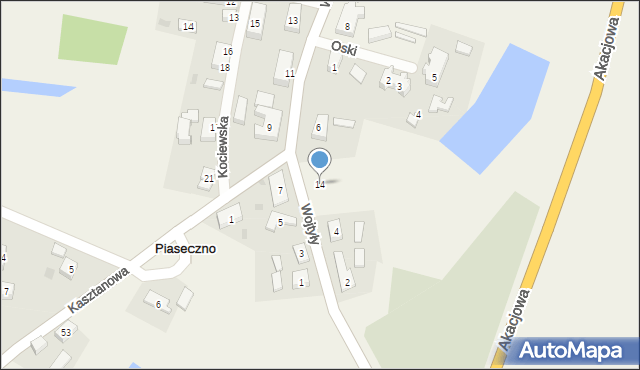 Piaseczno, Piaseczno, 14, mapa Piaseczno